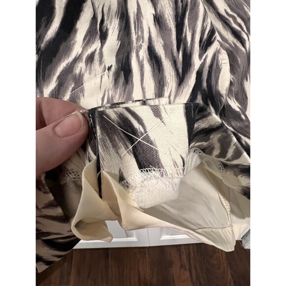 Talbots Dress 14 Cream Black Gray Sheath Stretch‎ Cotton Career Church - Picture 8 of 8